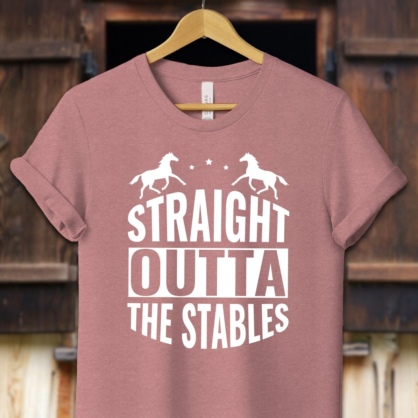 Unisex Shirt Adult T-Shirt / XS / Heather Mauve Straight Outta The Stables Shirt