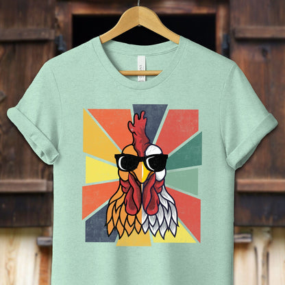 Unisex Shirt Adult T-Shirt / XS / Heather Mint Cool Rooster Shirt