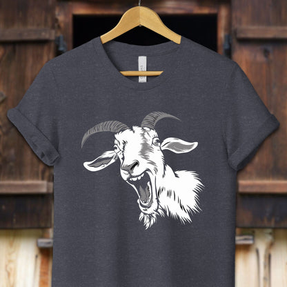 Unisex Shirt Adult T-Shirt / XS / Heather Navy Screaming Goat Shirt