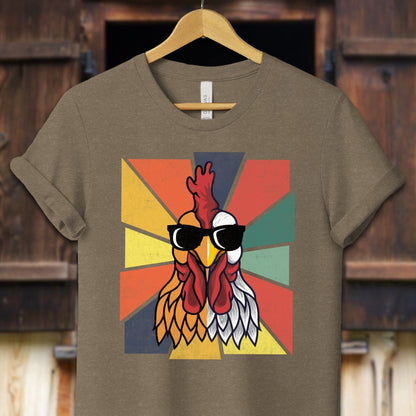 Unisex Shirt Adult T-Shirt / XS / Heather Olive Cool Rooster Shirt