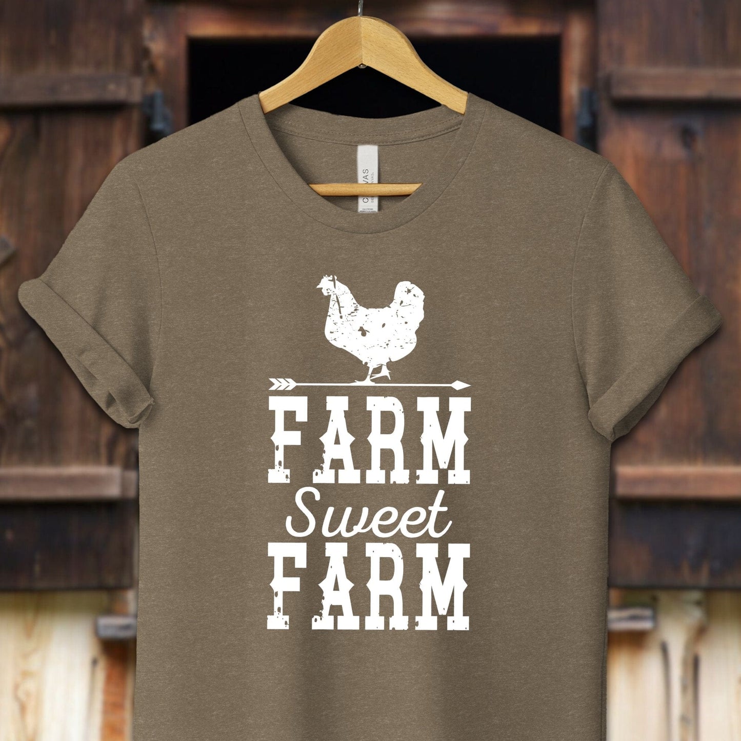 Unisex Shirt Adult T-Shirt / XS / Heather Olive Farm Sweet Farm Shirt