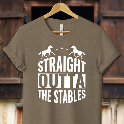 Unisex Shirt Adult T-Shirt / XS / Heather Olive Straight Outta The Stables Shirt