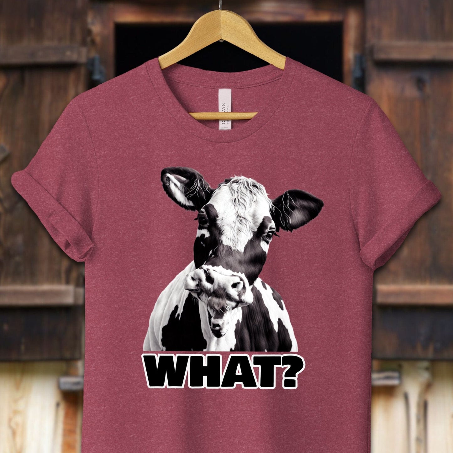 Unisex Shirt Adult T-Shirt / XS / Heather Raspberry Cow Shirt