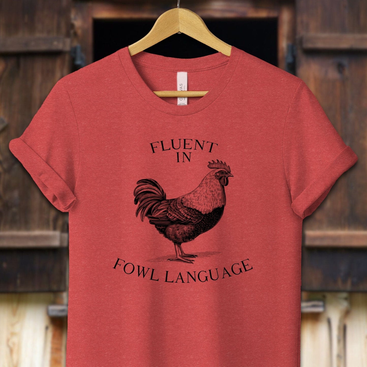 Unisex Shirt Adult T-Shirt / XS / Heather Red Fluent in Fowl Language Shirt