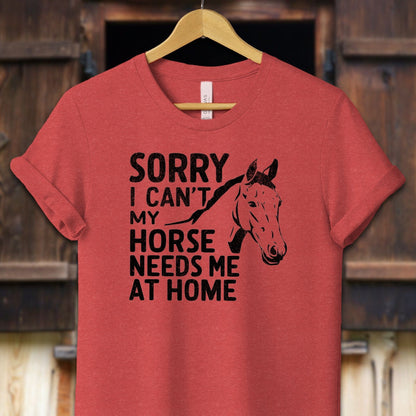 Unisex Shirt Adult T-Shirt / XS / Heather Red Sorry I Can't Shirt