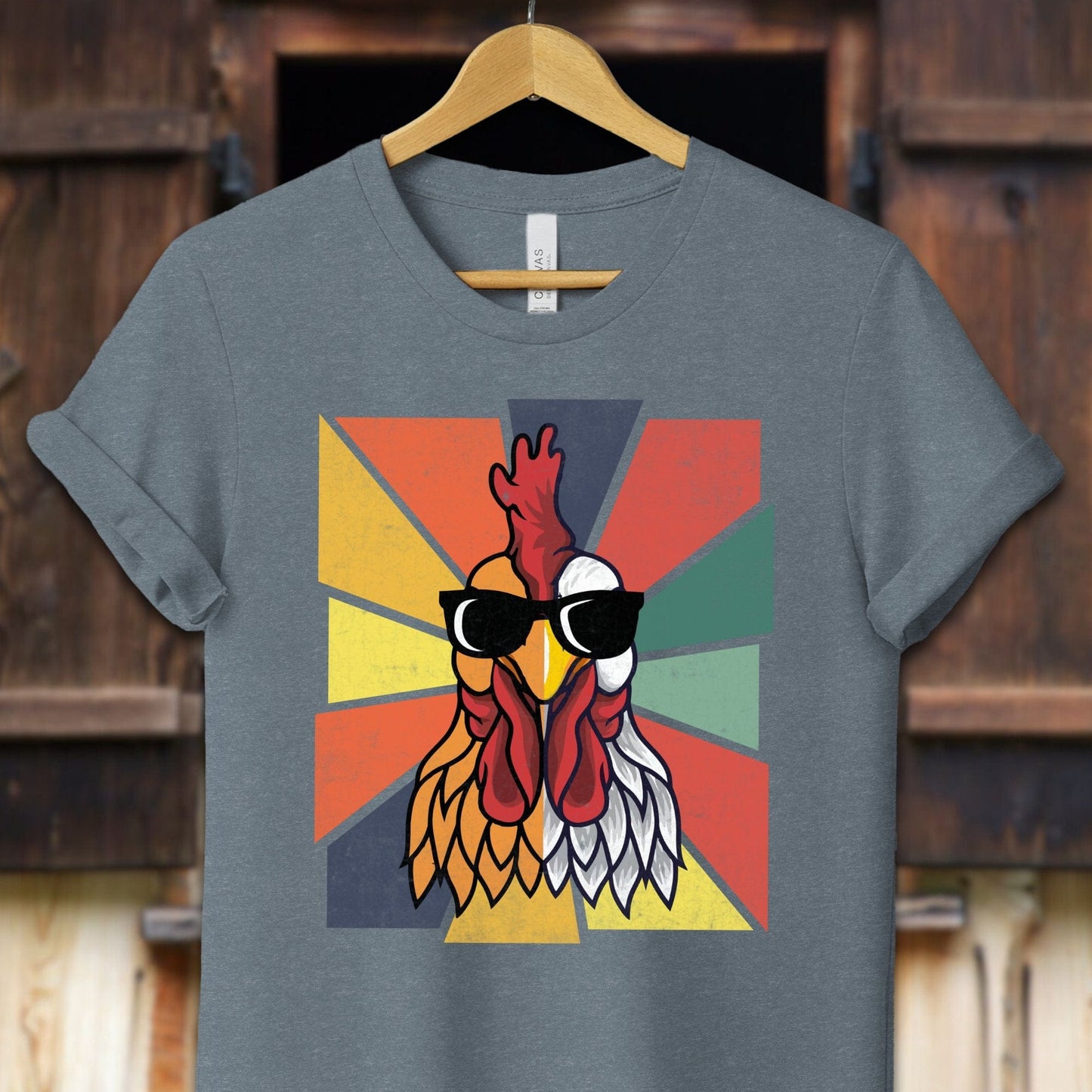 Unisex Shirt Adult T-Shirt / XS / Heather Slate Cool Rooster Shirt