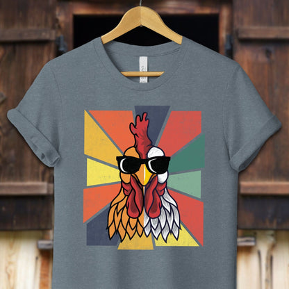 Unisex Shirt Adult T-Shirt / XS / Heather Slate Cool Rooster Shirt