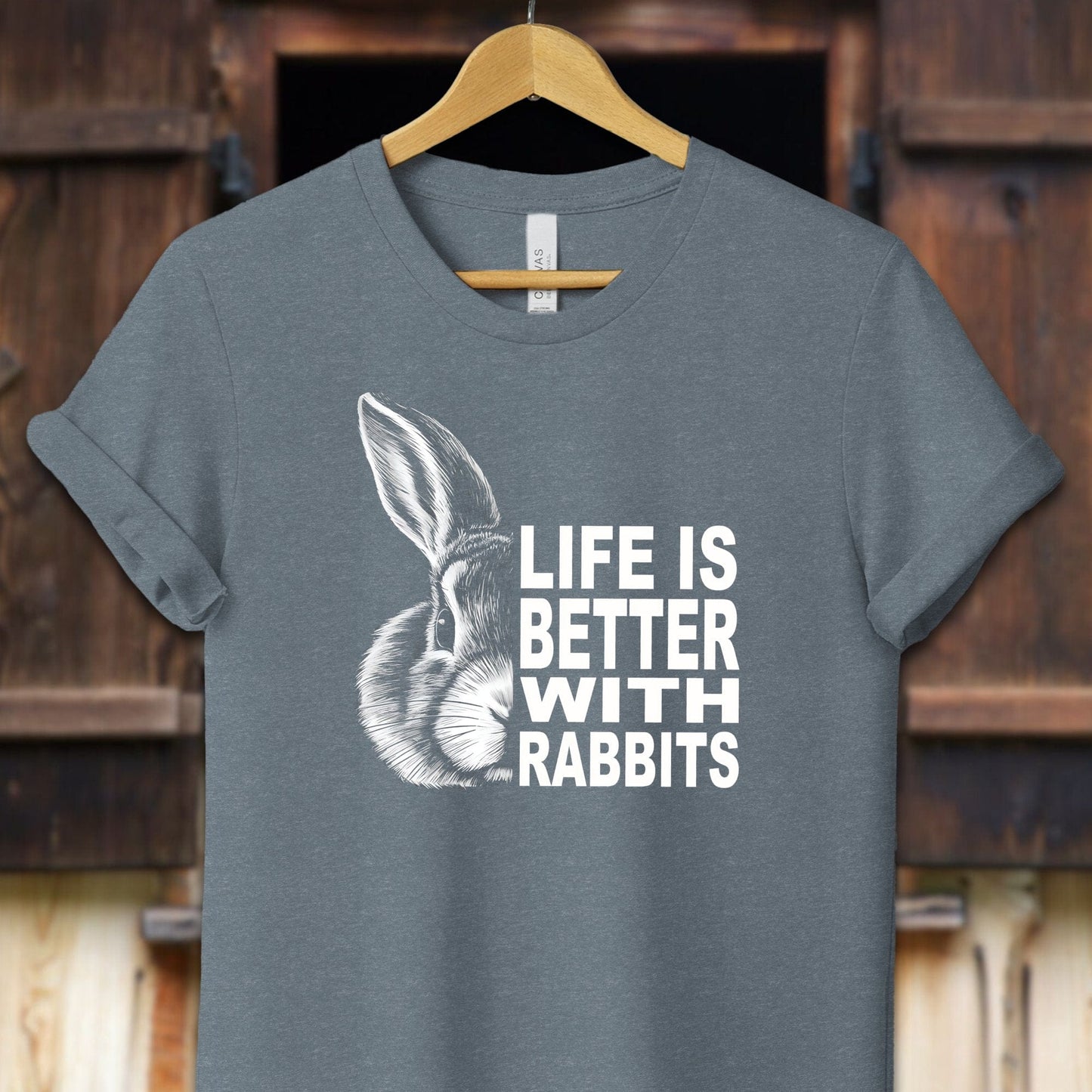 Unisex Shirt Adult T-Shirt / XS / Heather Slate Life Is Better With Rabbits Shirt