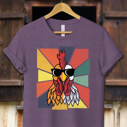 Unisex Shirt Adult T-Shirt / XS / Heather Team Purple Cool Rooster Shirt