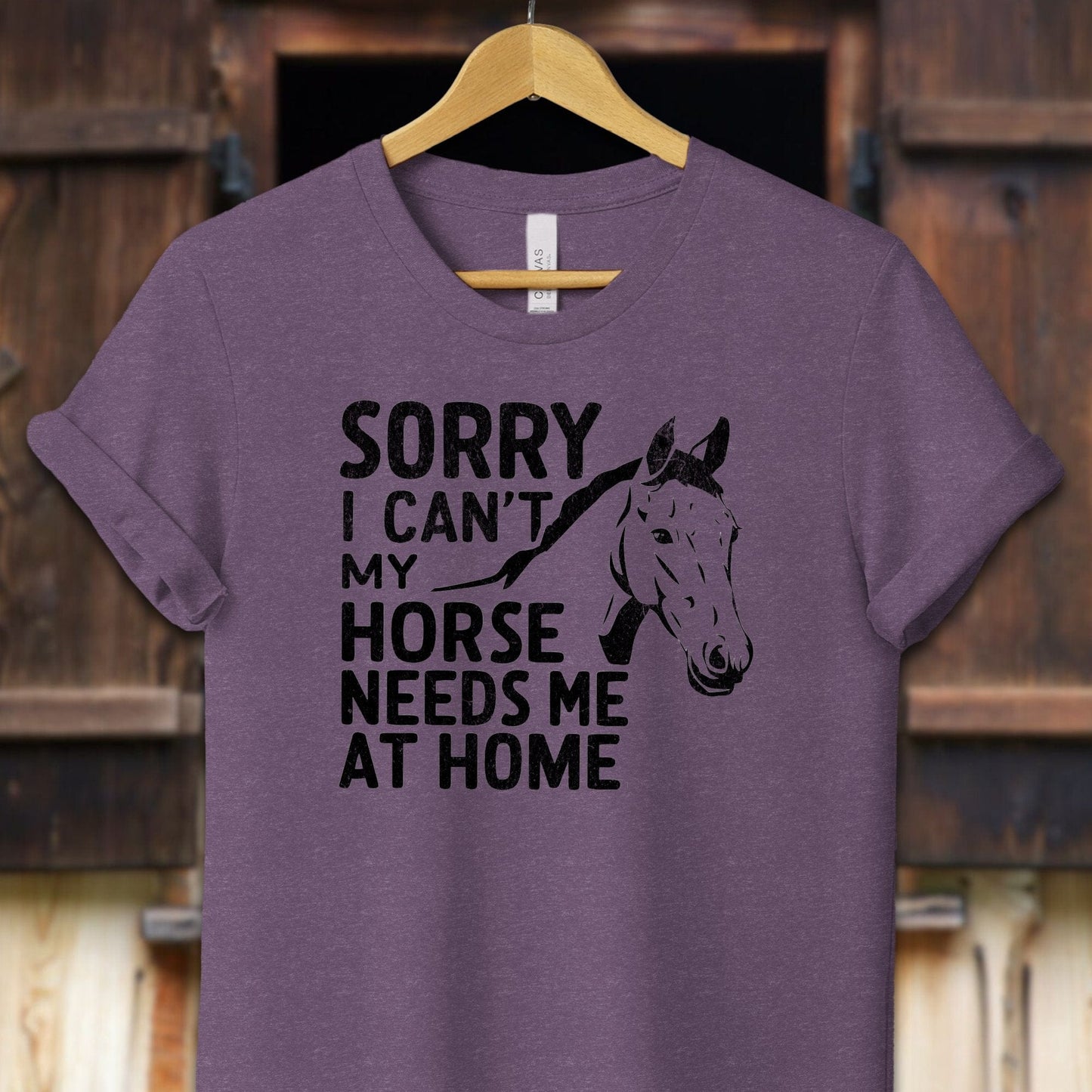 Unisex Shirt Adult T-Shirt / XS / Heather Team Purple Sorry I Can't Shirt