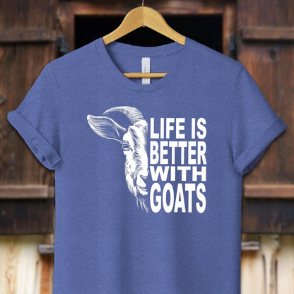 Unisex Shirt Adult T-Shirt / XS / Heather True Royal Life Is Better With Goats Shirt