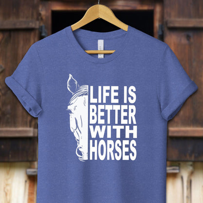 Unisex Shirt Adult T-Shirt / XS / Heather True Royal Life Is Better With Horses Shirt