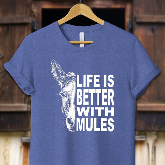 Unisex Shirt Adult T-Shirt / XS / Heather True Royal Life Is Better With Mules Shirt