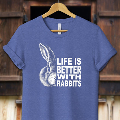 Unisex Shirt Adult T-Shirt / XS / Heather True Royal Life Is Better With Rabbits Shirt