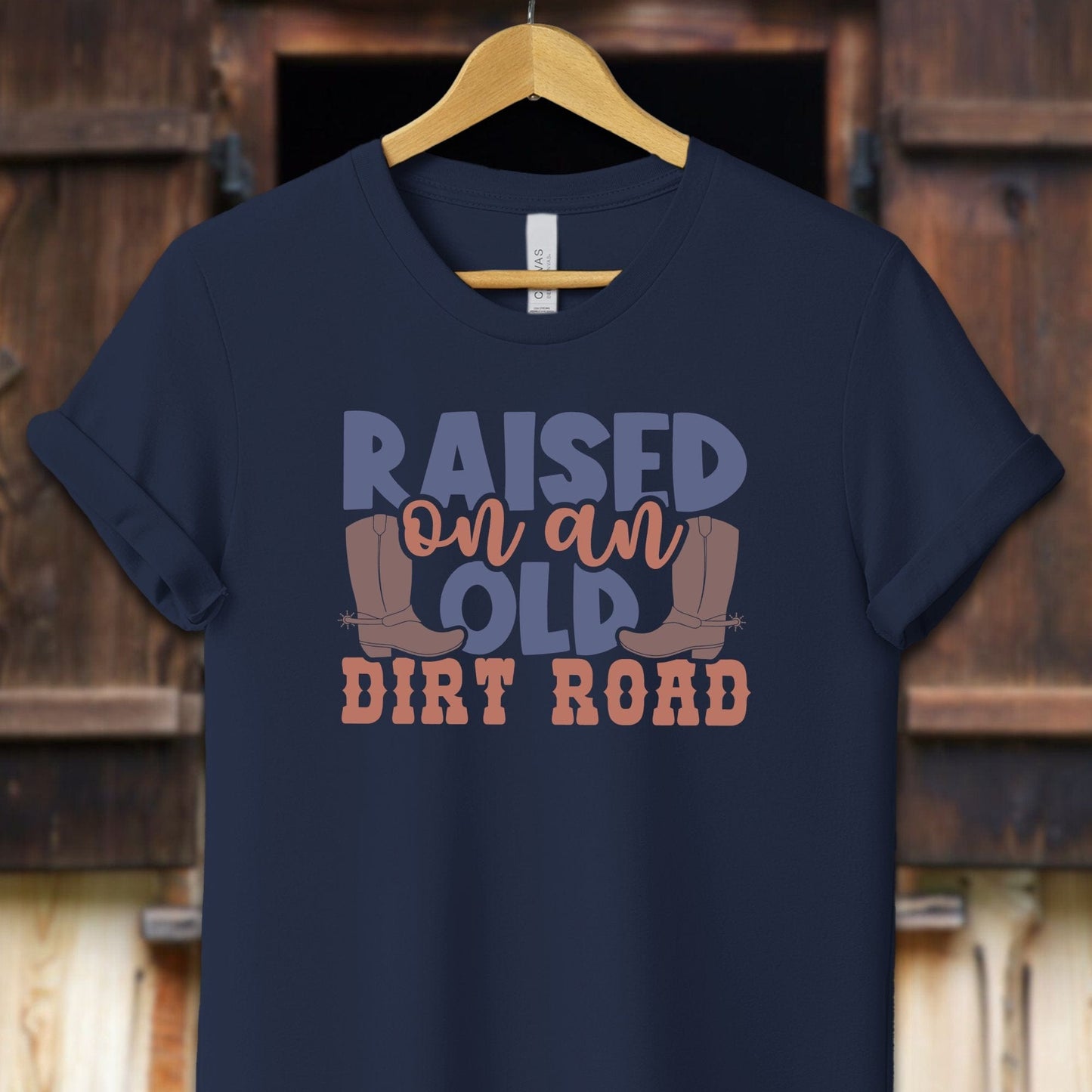 Unisex Shirt Adult T-Shirt / XS / Navy Raised on an Old Dirt Road Shirt