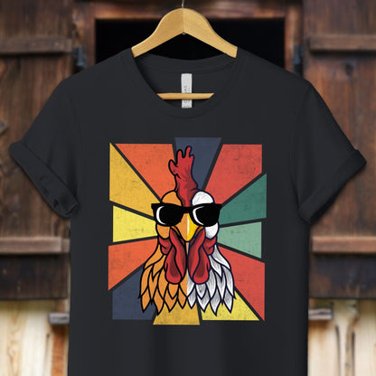 Unisex Shirt Adult T-Shirt / XS / Vintage Black Cool Rooster Shirt