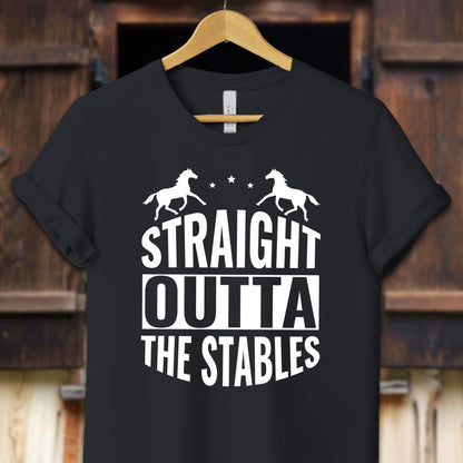 Unisex Shirt Adult T-Shirt / XS / Vintage Black Straight Outta The Stables Shirt