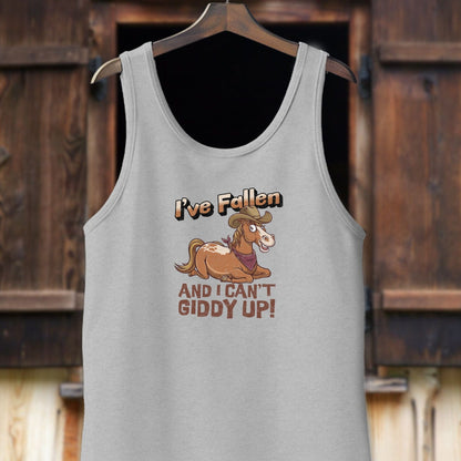 Unisex Shirt Adult Tank Top / Athletic Heather / XS I Can't Giddy Up Horse Shirt