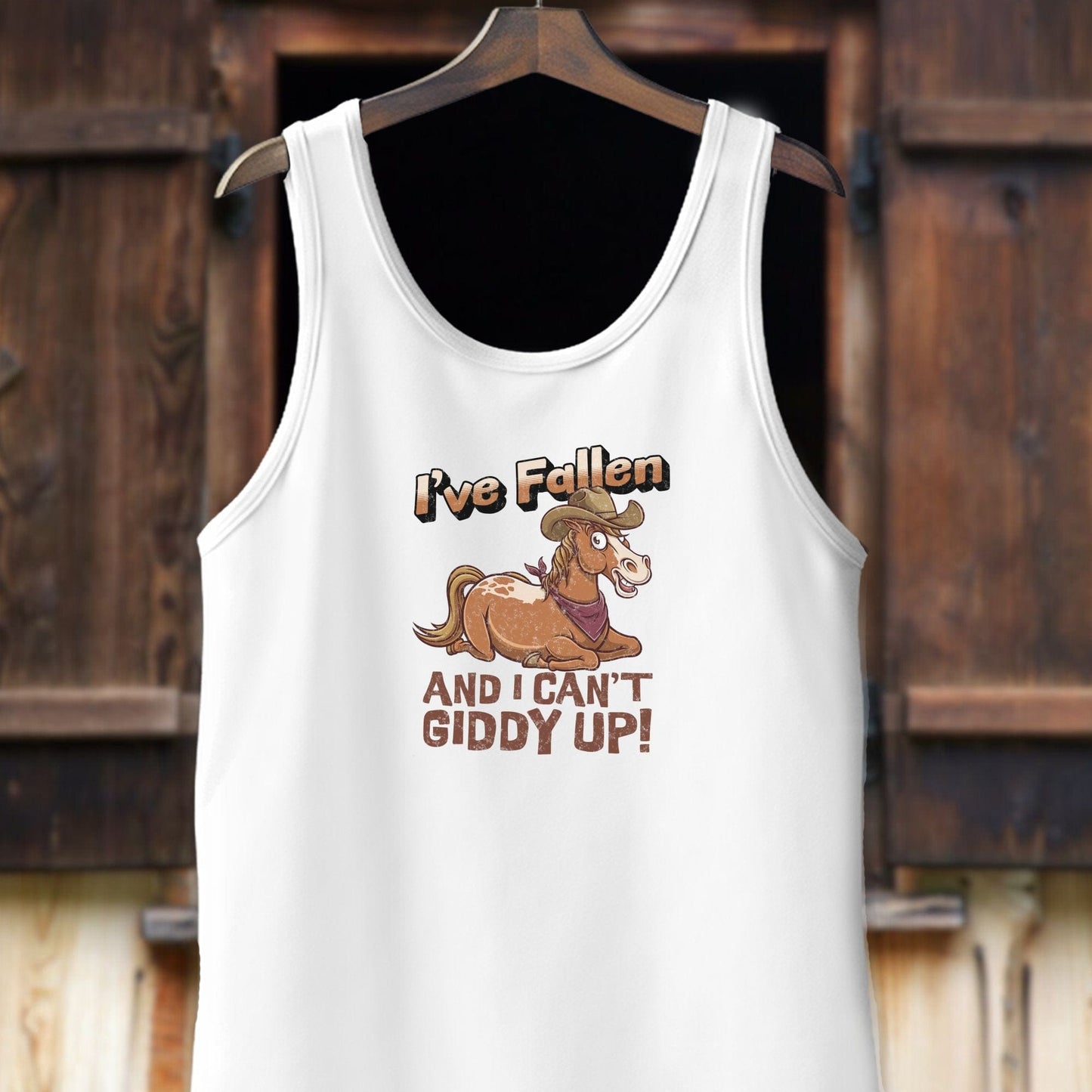 Unisex Shirt Adult Tank Top / White / XS I Can't Giddy Up Horse Shirt