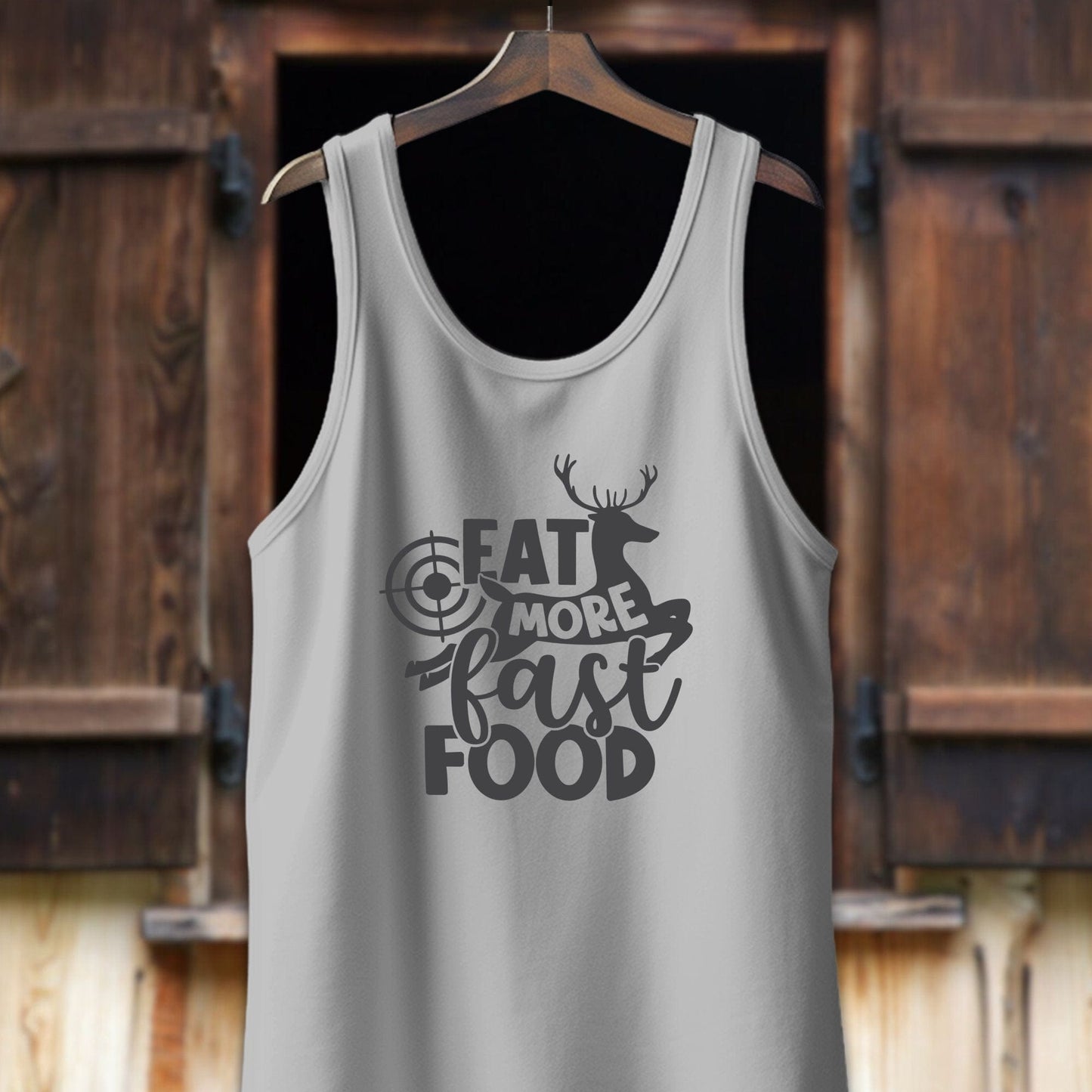 Unisex Shirt Adult Tank Top / XS / Athletic Heather Eat More Fast Food Shirt