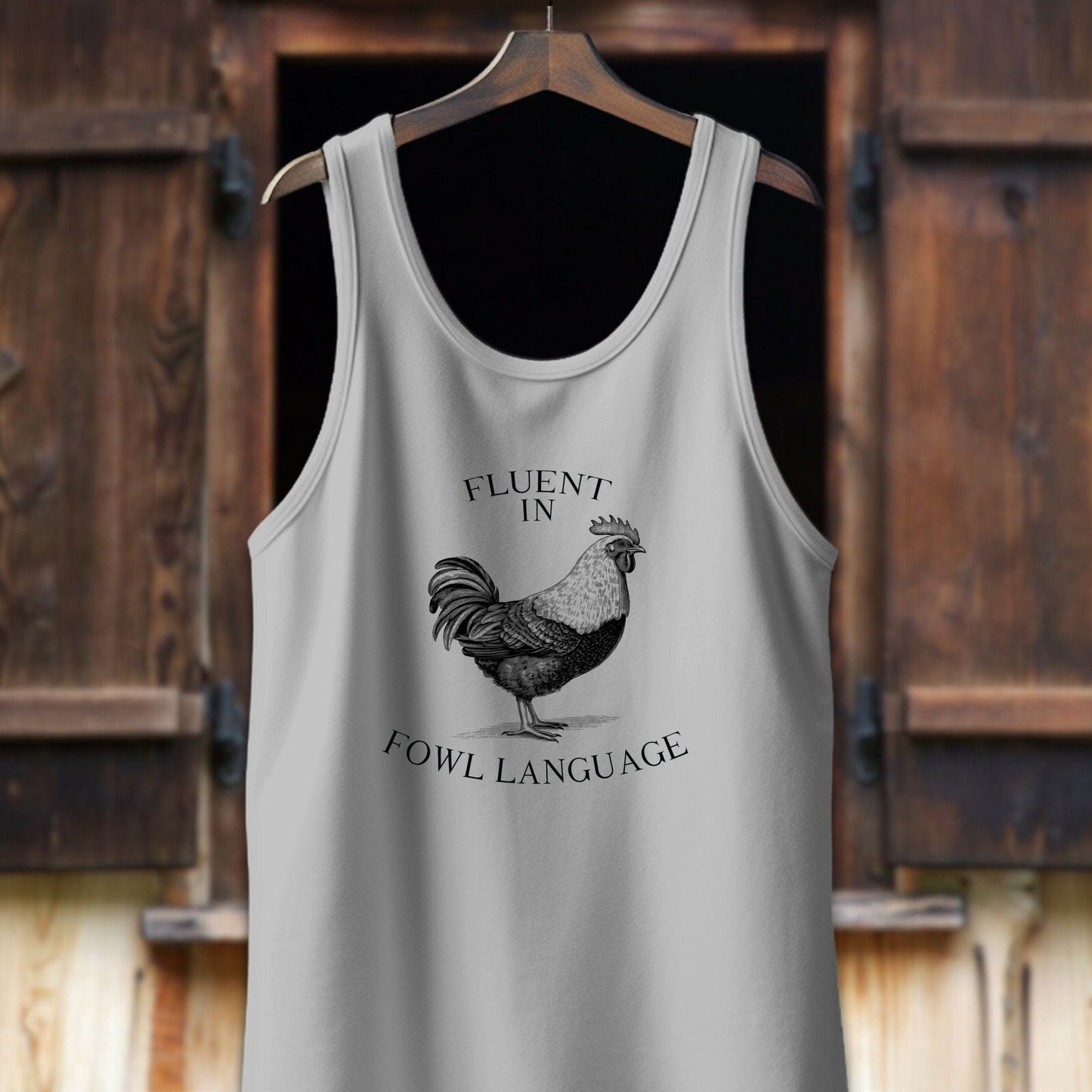 Unisex Shirt Adult Tank Top / XS / Athletic Heather Fluent in Fowl Language Shirt