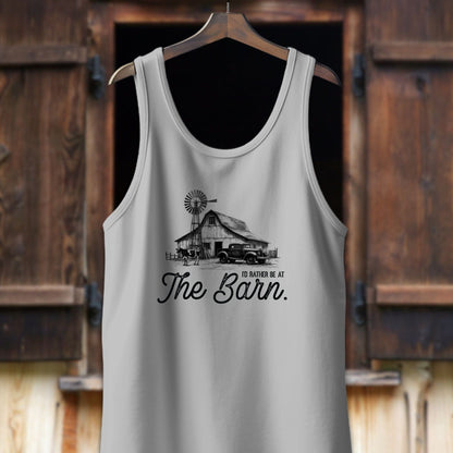 Unisex Shirt Adult Tank Top / XS / Athletic Heather I'd Rather Be At The Barn Shirt