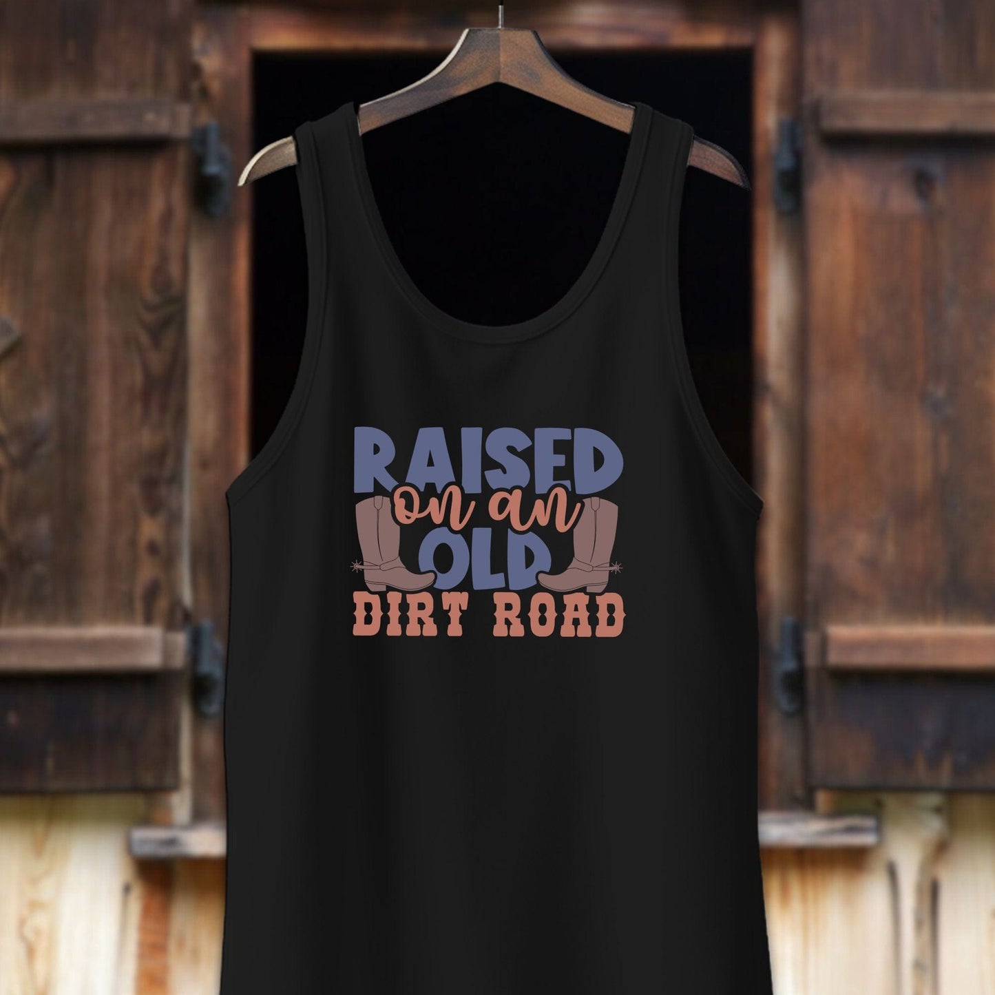 Unisex Shirt Adult Tank Top / XS / Black Raised on an Old Dirt Road Shirt