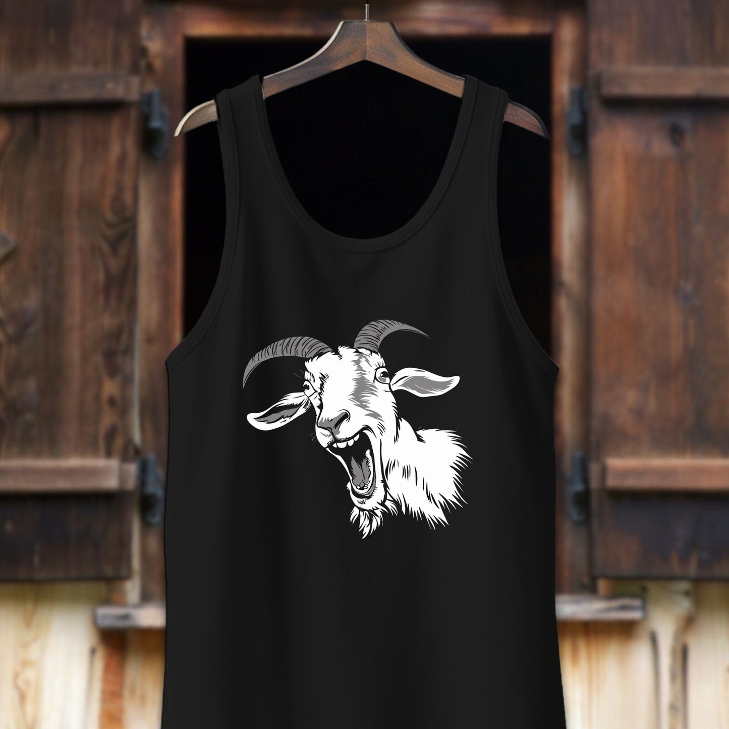 Unisex Shirt Adult Tank Top / XS / Black Screaming Goat Shirt