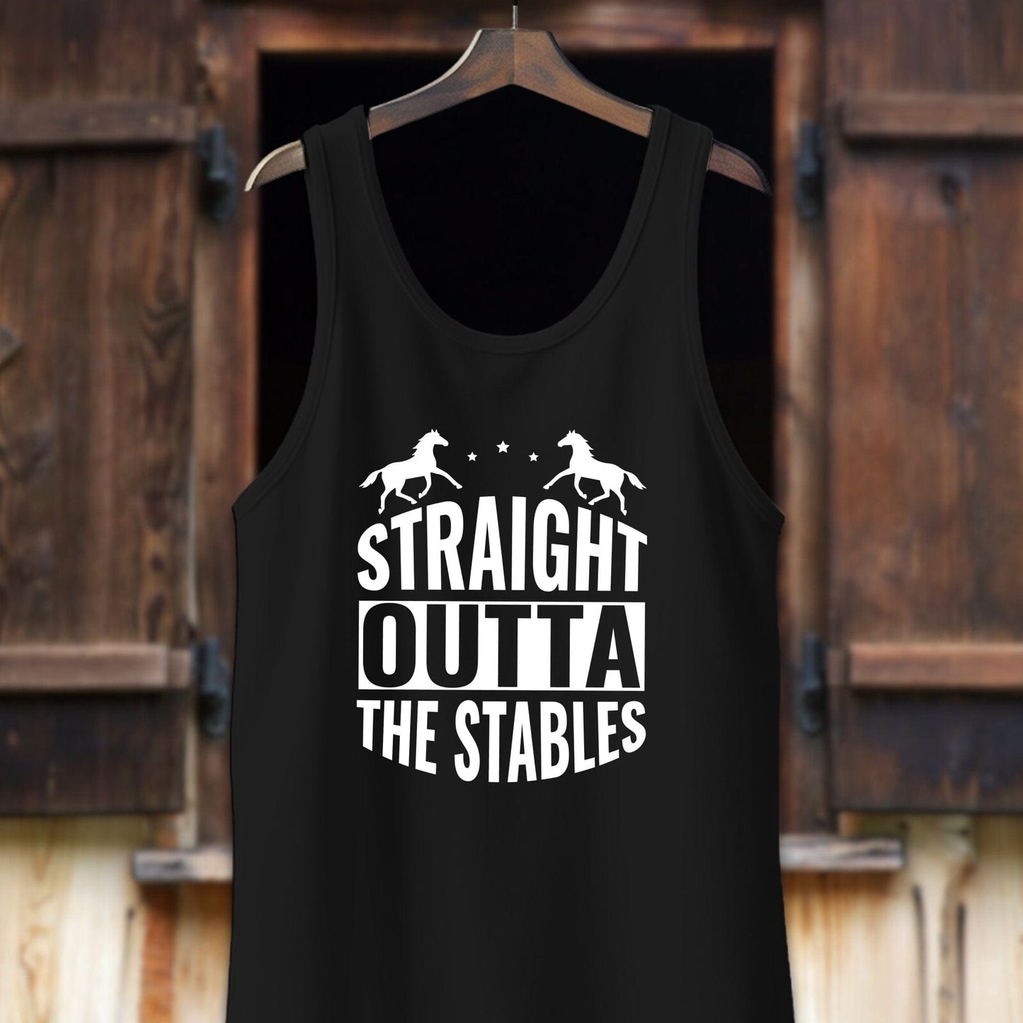 Unisex Shirt Adult Tank Top / XS / Black Straight Outta The Stables Shirt