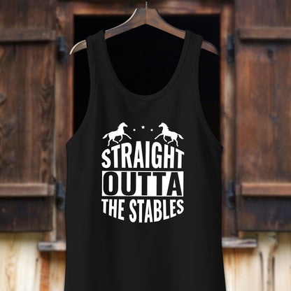 Unisex Shirt Adult Tank Top / XS / Black Straight Outta The Stables Shirt