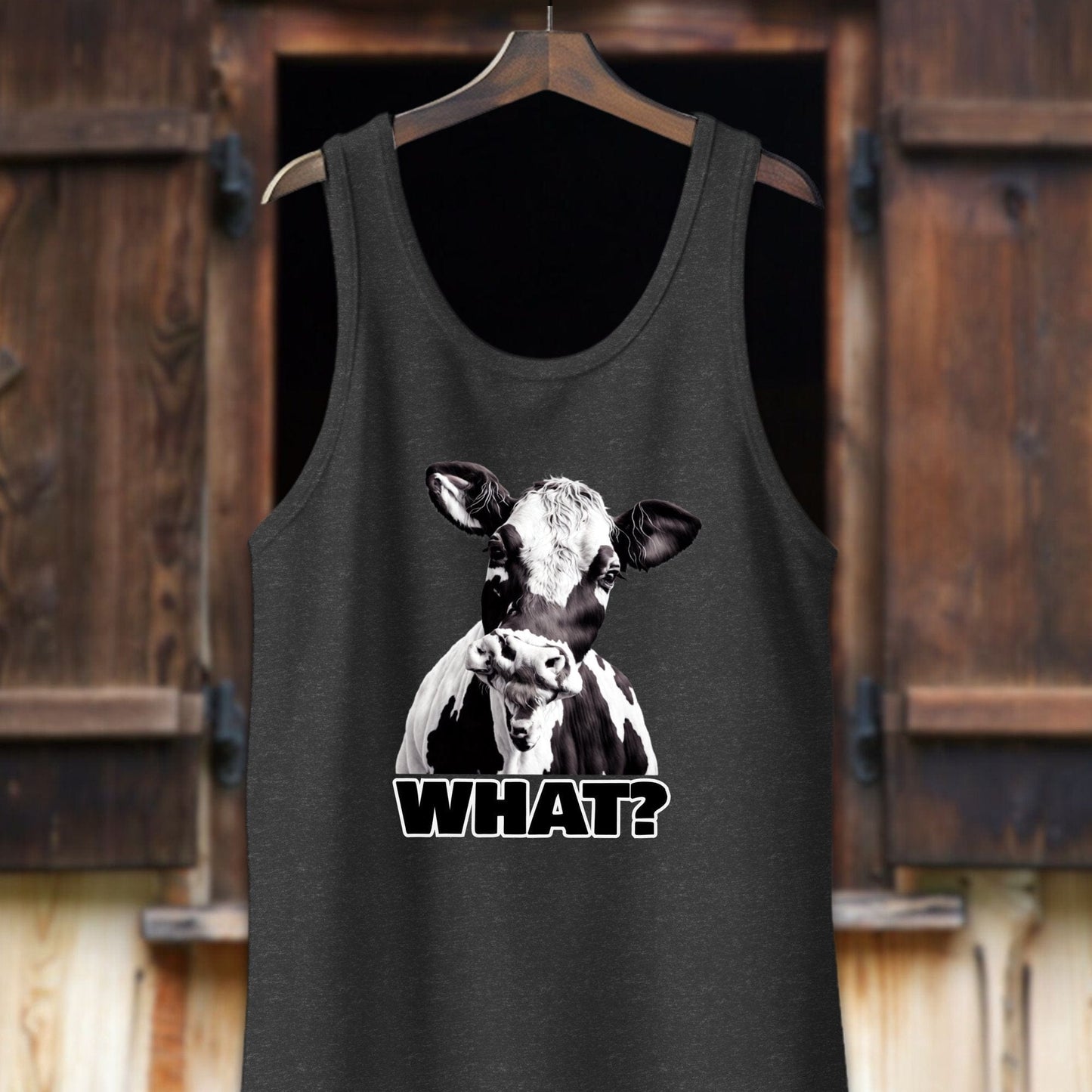 Unisex Shirt Adult Tank Top / XS / Dark Gray Heather Cow Shirt