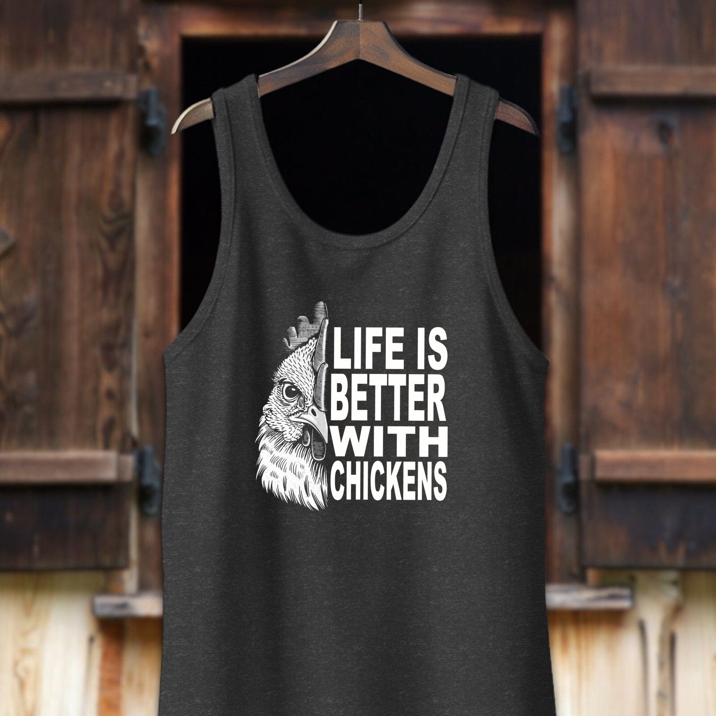 Unisex Shirt Adult Tank Top / XS / Dark Gray Heather Life Is Better With Chickens Shirt