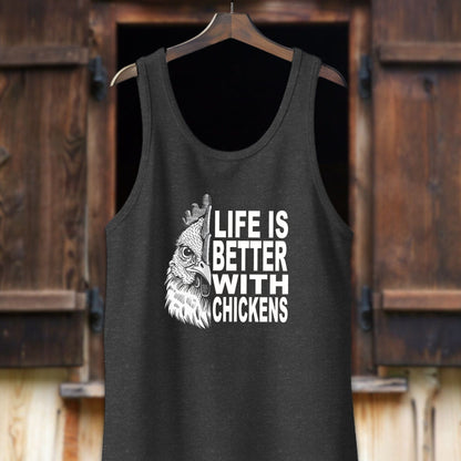 Unisex Shirt Adult Tank Top / XS / Dark Gray Heather Life Is Better With Chickens Shirt