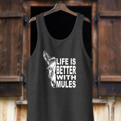 Unisex Shirt Adult Tank Top / XS / Dark Gray Heather Life Is Better With Mules Shirt