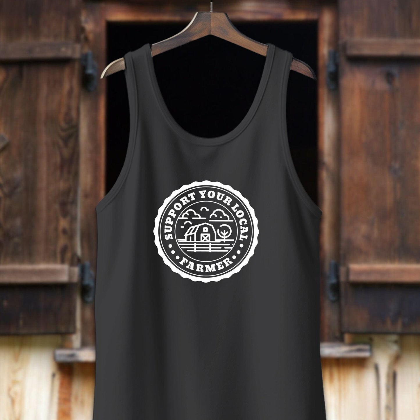 Unisex Shirt Adult Tank Top / XS / Dark Grey Support Your Local Farmer Shirt