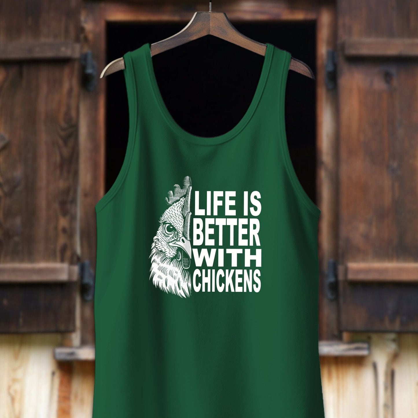 Unisex Shirt Adult Tank Top / XS / Kelly Life Is Better With Chickens Shirt