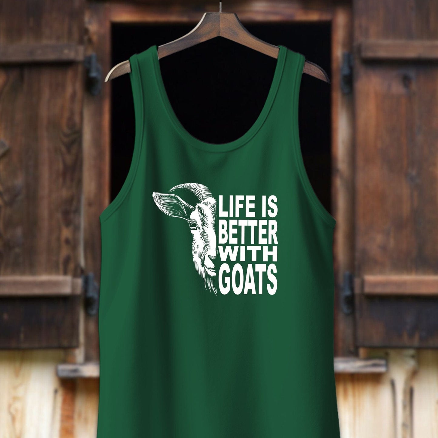 Unisex Shirt Adult Tank Top / XS / Kelly Life Is Better With Goats Shirt