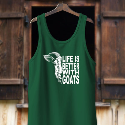 Unisex Shirt Adult Tank Top / XS / Kelly Life Is Better With Goats Shirt