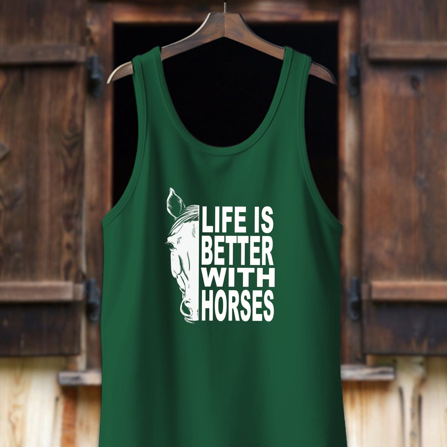 Unisex Shirt Adult Tank Top / XS / Kelly Life Is Better With Horses Shirt