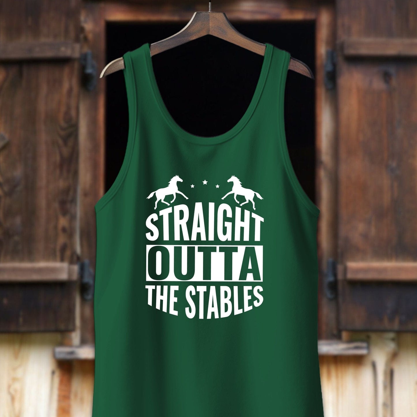 Unisex Shirt Adult Tank Top / XS / Kelly Straight Outta The Stables Shirt