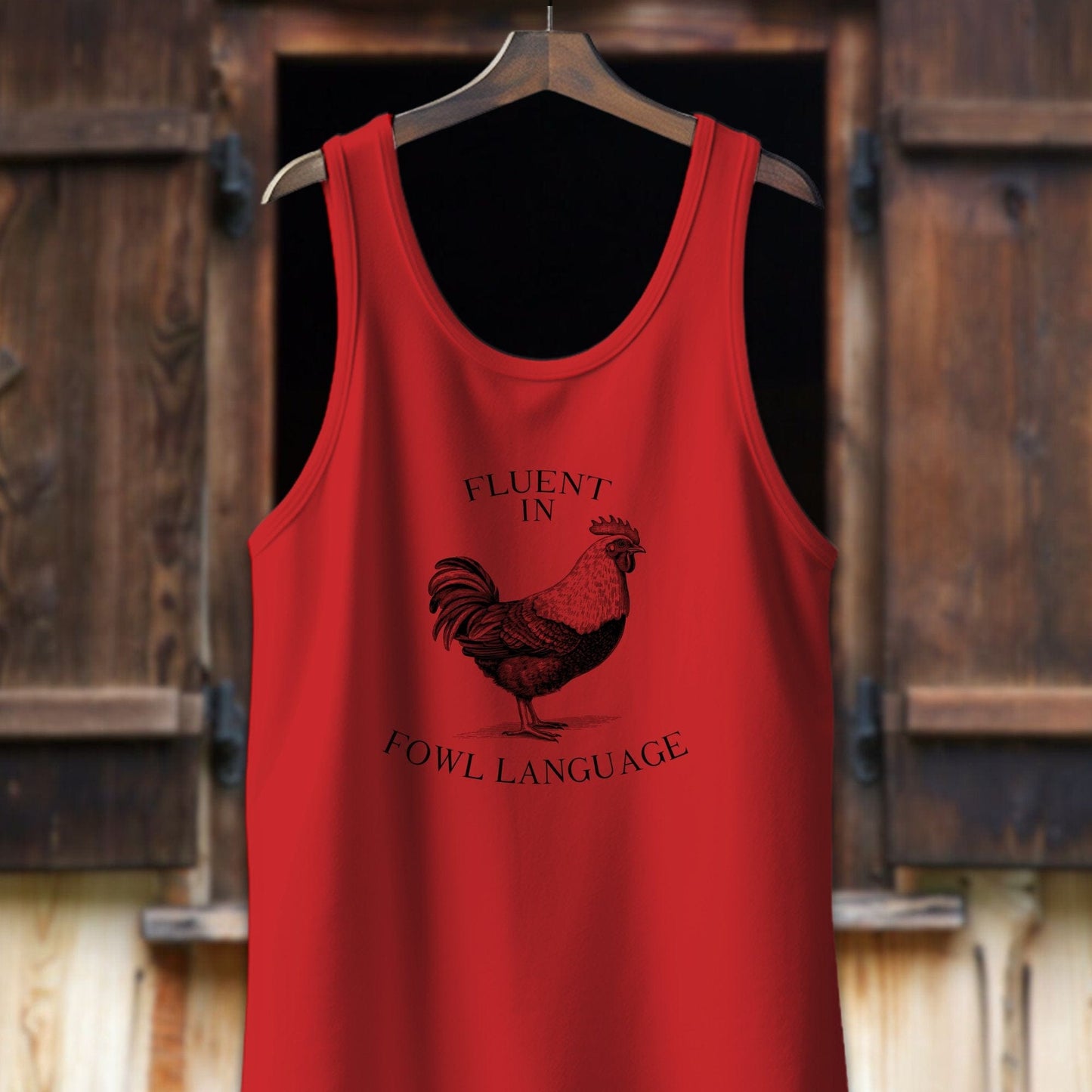 Unisex Shirt Adult Tank Top / XS / Red Fluent in Fowl Language Shirt