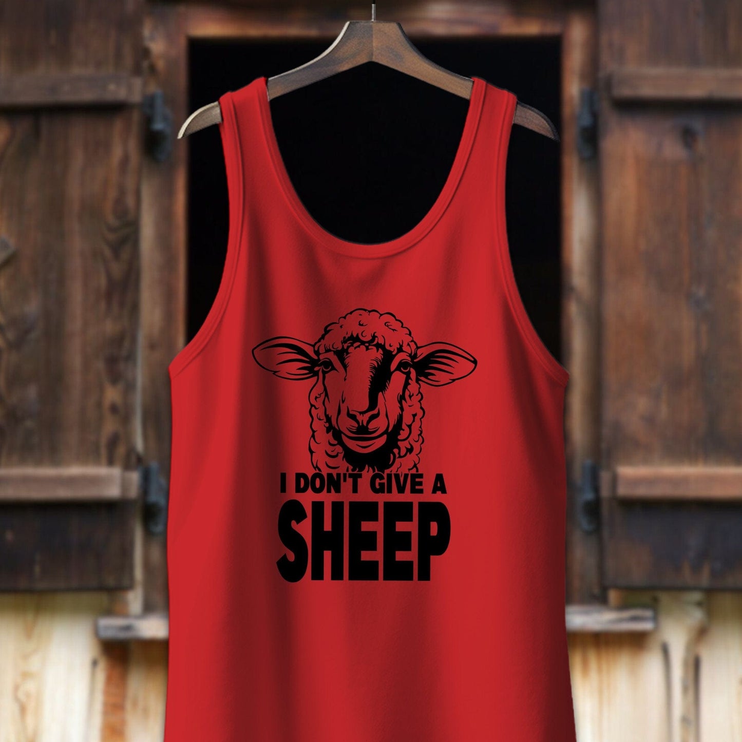 Unisex Shirt Adult Tank Top / XS / Red I Don't Give A Sheep Shirt