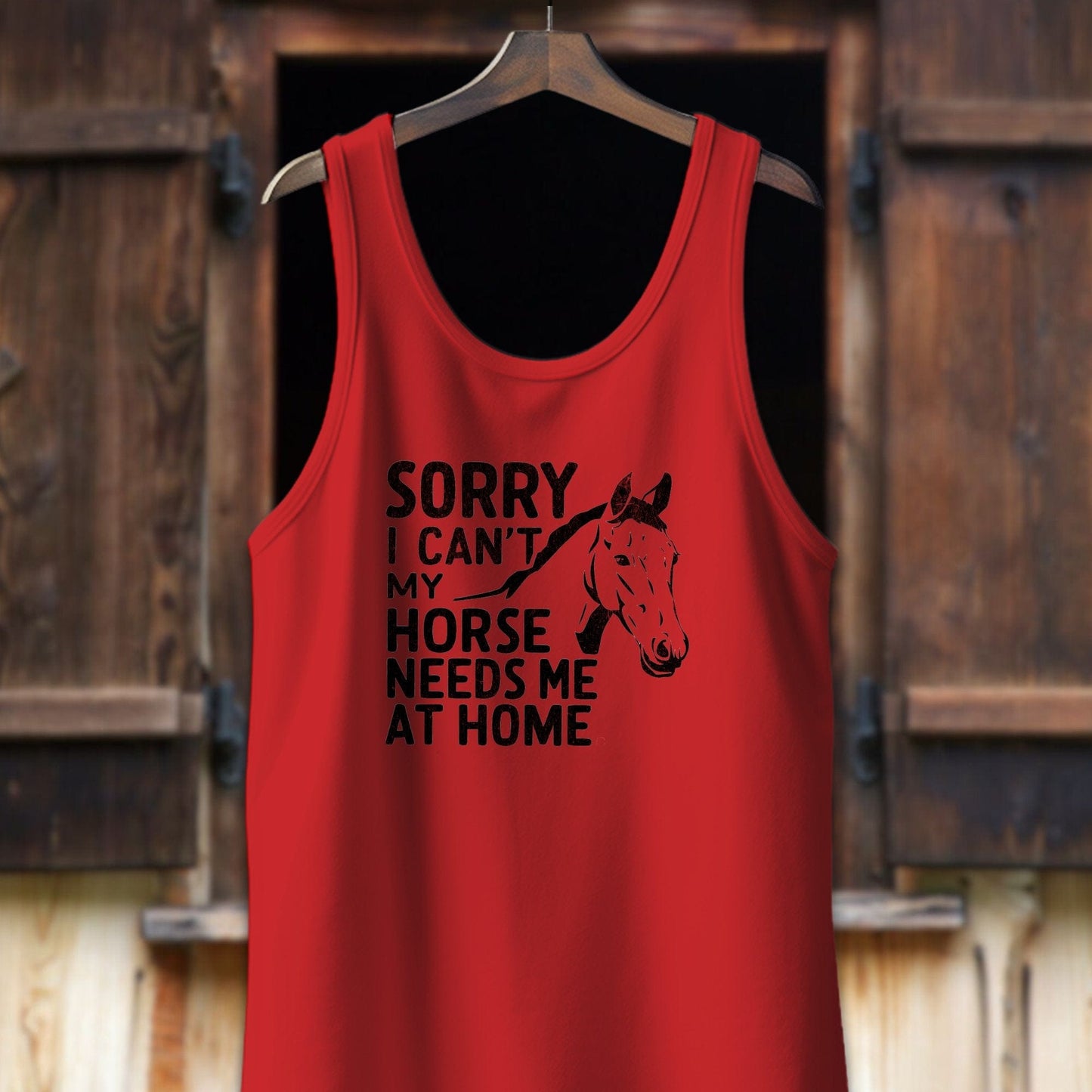 Unisex Shirt Adult Tank Top / XS / Red Sorry I Can't Shirt