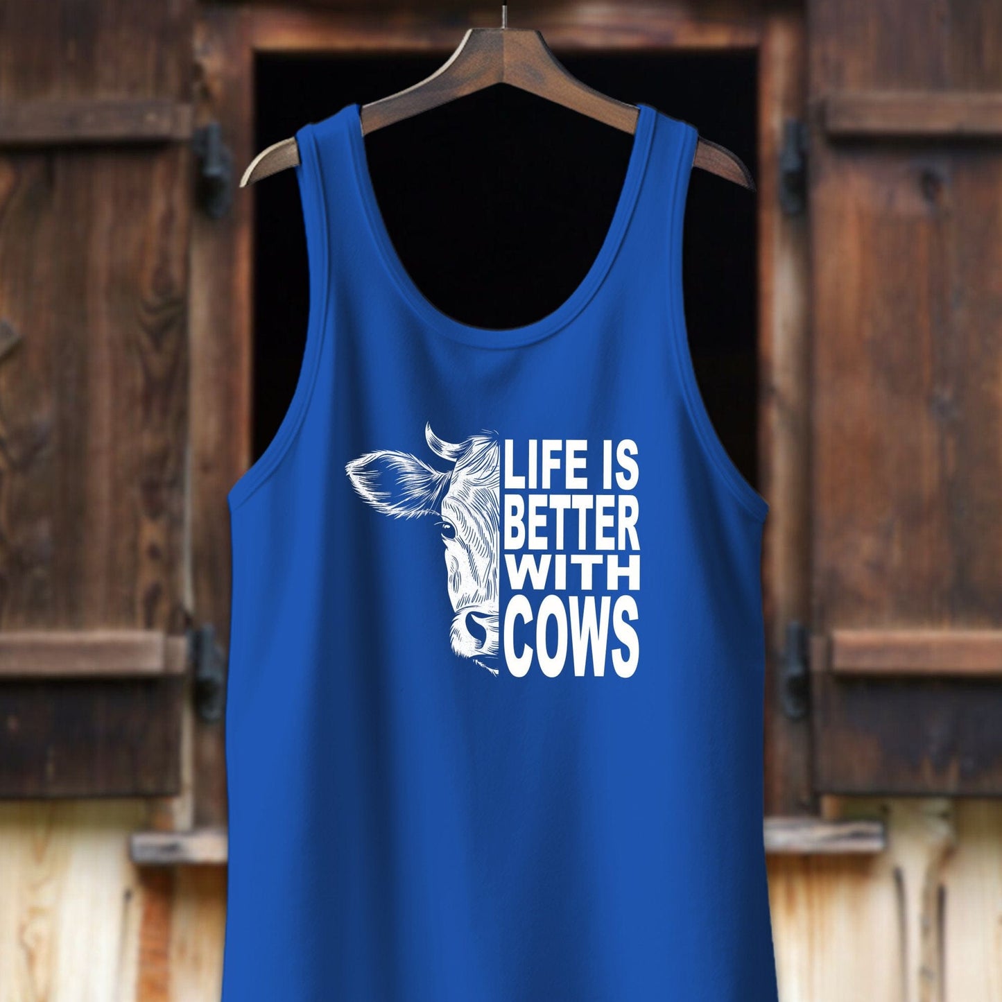 Unisex Shirt Adult Tank Top / XS / True Royal Life Is Better With Cows Shirt