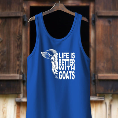 Unisex Shirt Adult Tank Top / XS / True Royal Life Is Better With Goats Shirt