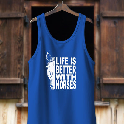 Unisex Shirt Adult Tank Top / XS / True Royal Life Is Better With Horses Shirt