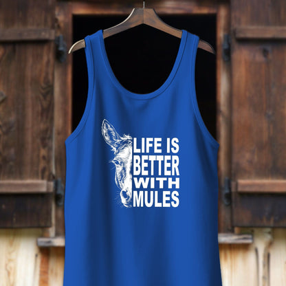 Unisex Shirt Adult Tank Top / XS / True Royal Life Is Better With Mules Shirt