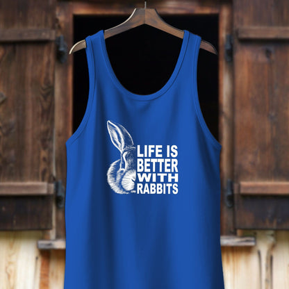 Unisex Shirt Adult Tank Top / XS / True Royal Life Is Better With Rabbits Shirt