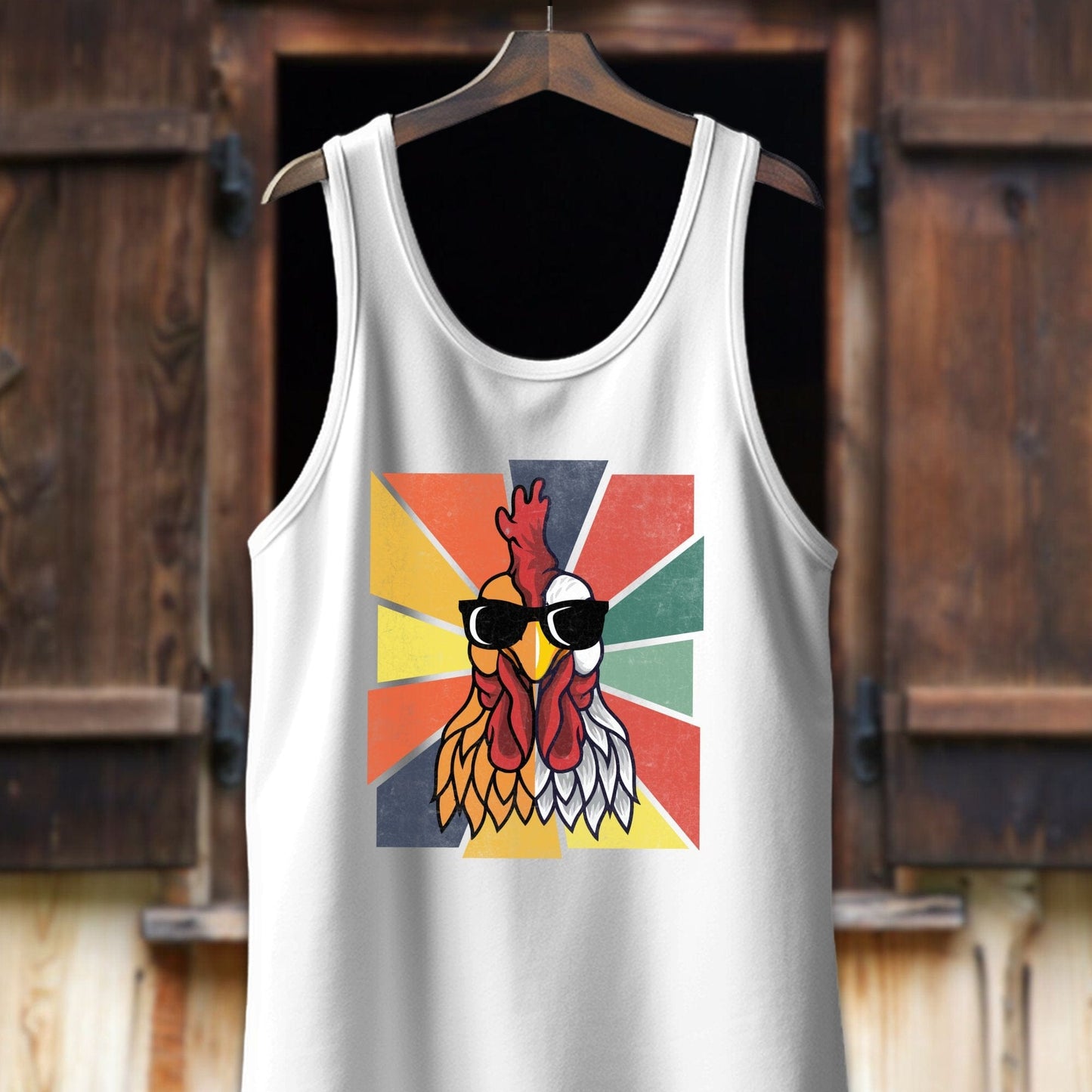 Unisex Shirt Adult Tank Top / XS / White Cool Rooster Shirt