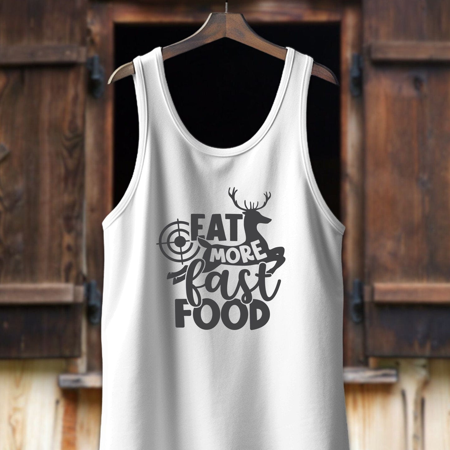 Unisex Shirt Adult Tank Top / XS / White Eat More Fast Food Shirt